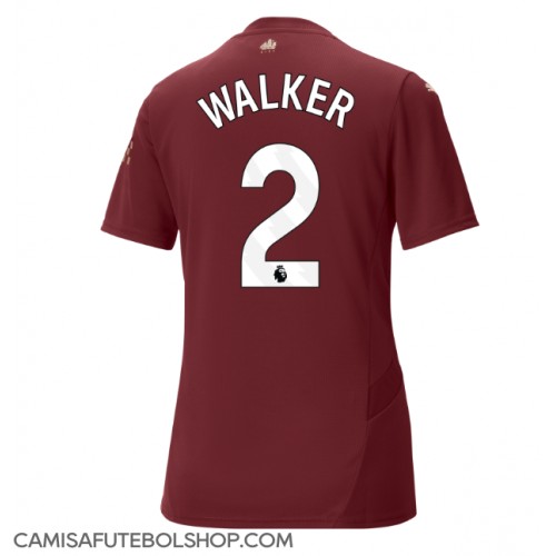 Camisa de time de futebol Manchester City Kyle Walker #2 Replicas 3º Equipamento Feminina 2024-25 Manga Curta